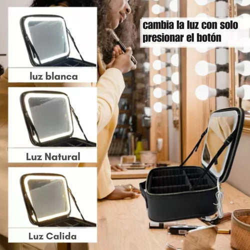 Cosmetiquero Espejo Luz LED