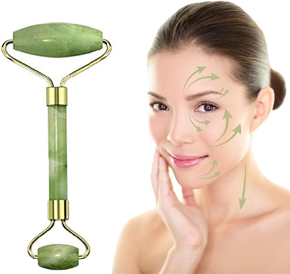 Kit de Cuidado Facial: Incluye rodillo y piedra Gua Sha de Jade, Ice Roller y aplicador de mascarillas