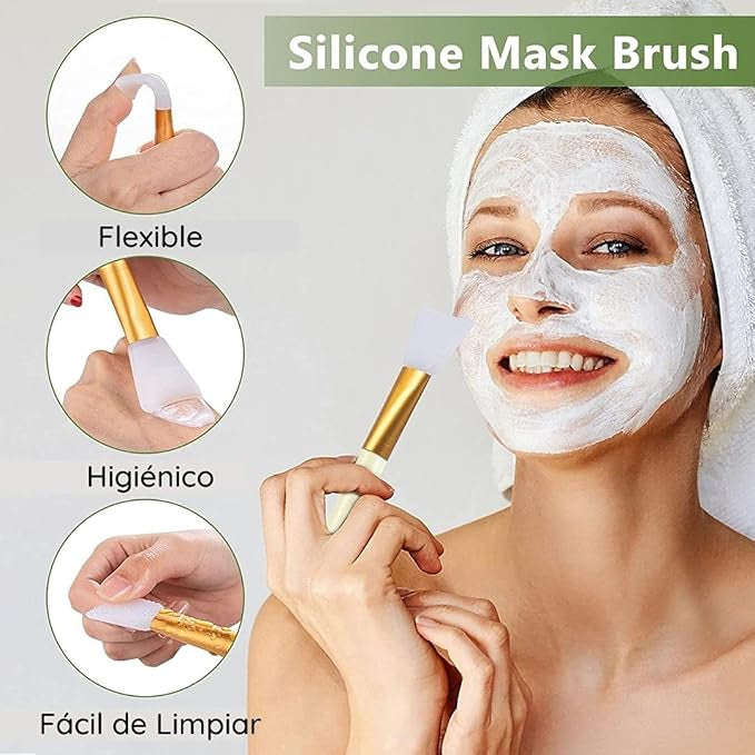 Kit de Cuidado Facial: Incluye rodillo y piedra Gua Sha de Jade, Ice Roller y aplicador de mascarillas