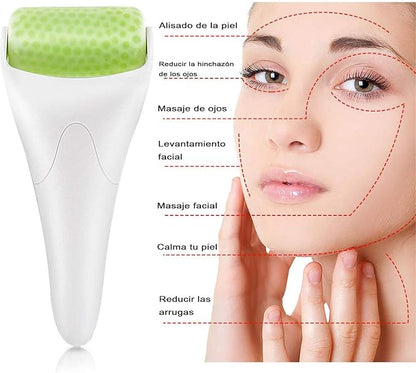 Kit de Cuidado Facial: Incluye rodillo y piedra Gua Sha de Jade, Ice Roller y aplicador de mascarillas